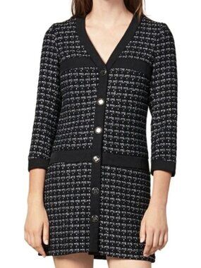 Sandro Gelina Tweed Dress Jacket Blazer Size EU 34 XS quiet luxury old money